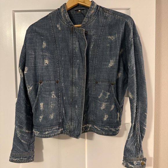 Free People Vintage Blue Jean Jacket - Picture 2 of 4